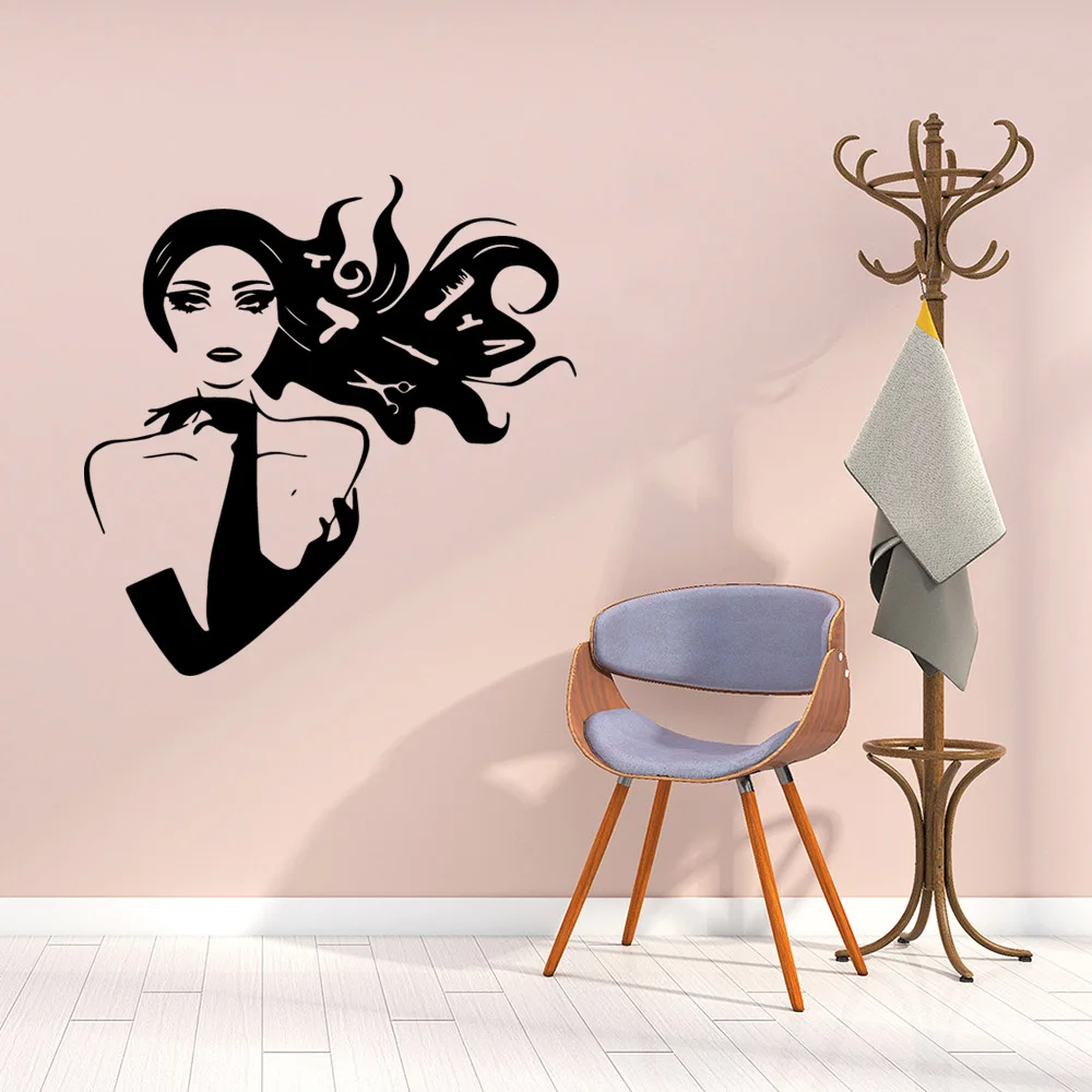 Стена парикмахерской самоклеящиеся виниловые наклейки Водонепроницаемая