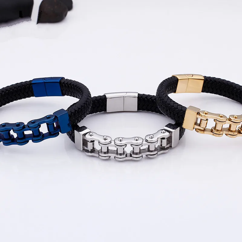 Мужской браслет из плетеной кожи шириной 13 мм 210 | Украшения и аксессуары