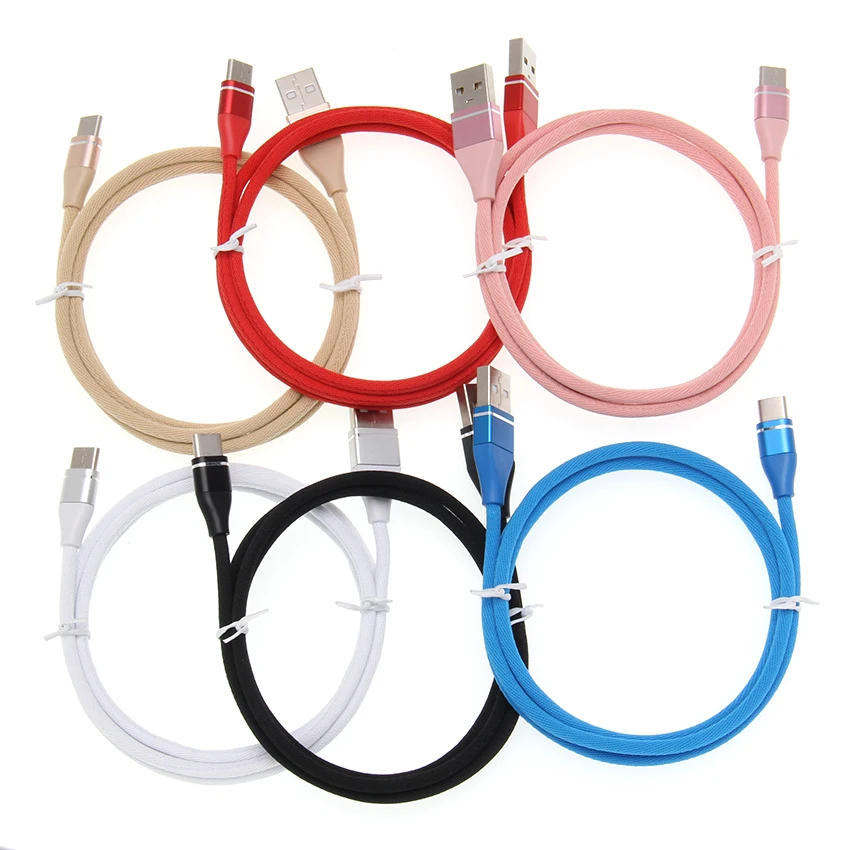 Нейлоновый плетеный кабель USB Type C 1 м 2 3 для передачи данных Syn зарядки Samsung S10 Xiaomi mi9