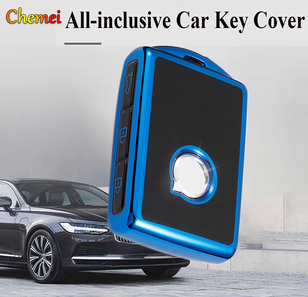 

Soft TPU Car Key Shell Classic Fashion Car Key Cover Keychain Accessories for Volvo S60 S90 XC40 XC60 XC90 V60 V90 Polestar 1 2