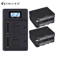 palo 2pcs 7200mah np f970 npf970 rechargeable battery lcd dual usb smart charger for sony np f930 f950 f960 f970 f770 f570