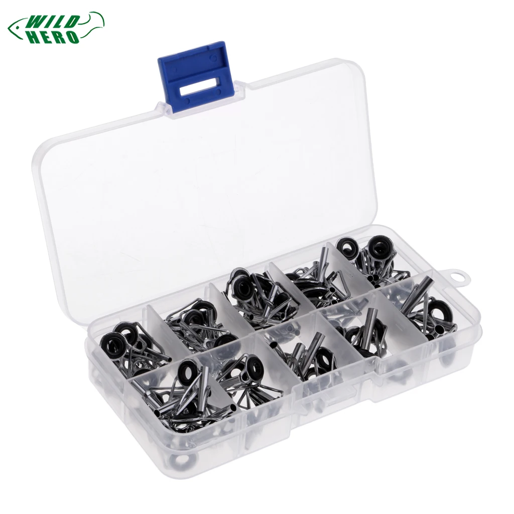 Набор для ремонта удочки Wildhero 80 шт. керамическое кольцо с рамой из нержавеющей