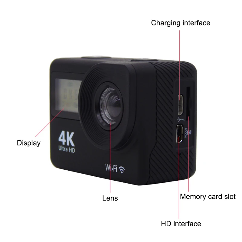 Скидка Водонепроницаемая Экшн-камера для дайвинга 4K WiFi Ultra HD спортивная видеокамера с дистанционным управлением ND998