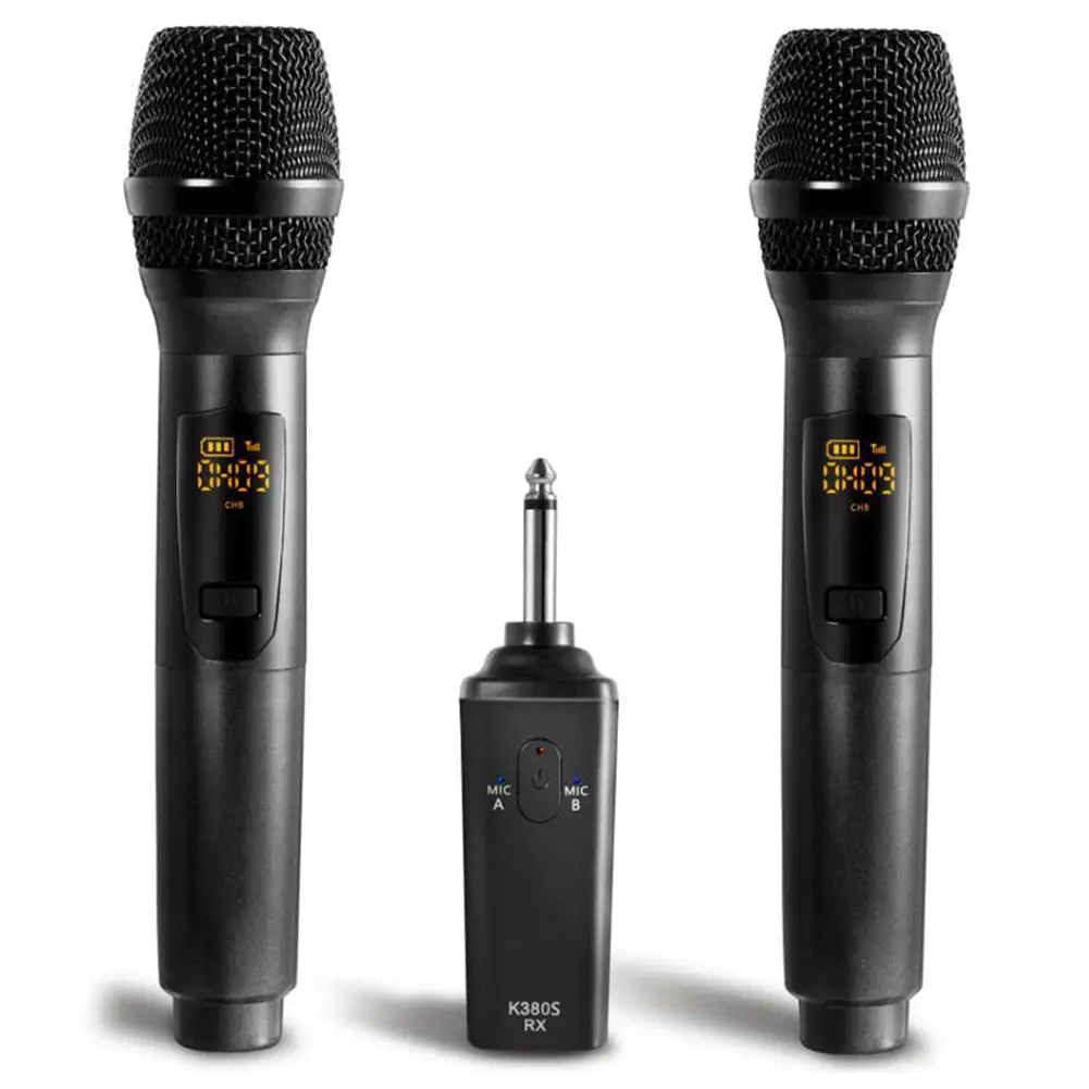 

2Pcs K380S Portable Wireless Mic Karaoke KTV Party Music Singing Microphones Professional uhf Wireless Microphone