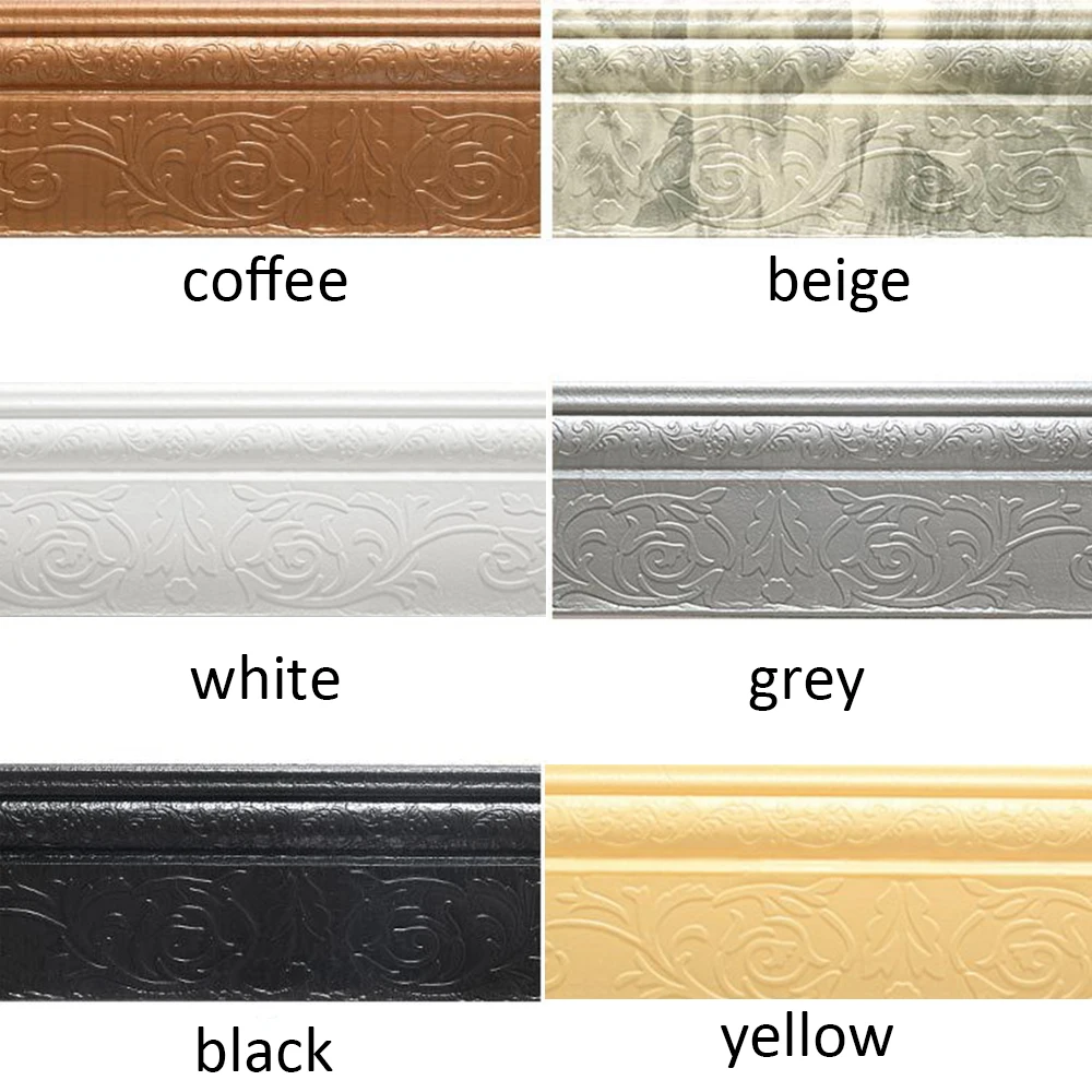 

3D Window Accessories Selfadhesive Waterproof Pattern Wallpaper Border Wall Decor Removable edge gap waterproof Kitchen Sticker