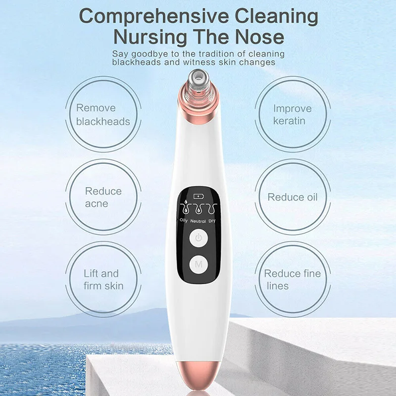 Electronic LCD Blackhead Remover Vacuum Suction Pore Cleaner 3 Modes 6 Suckers LDO99 | Красота и здоровье