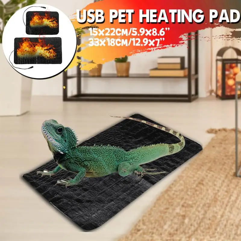 

33x18cm Reptiles Heat Mat & 3-Gear Adjustable Pet Warm Heating Pads Reptiles Supplies for Snakes Turtle Lizard Heat Warmer Mat