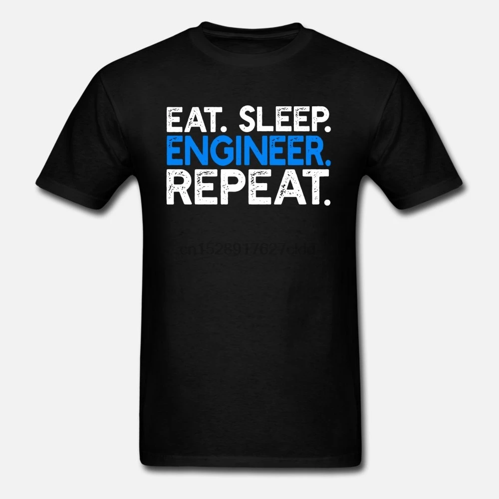 Eat Sleep Engineer Мужская футболка повторная Футболка женская футболка|Мужские