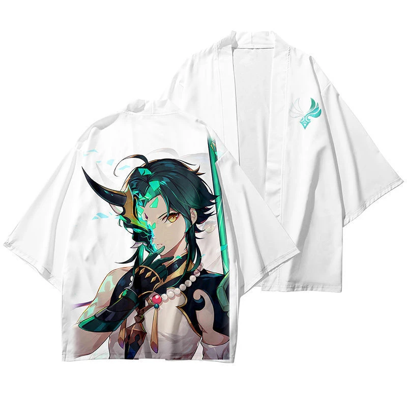 Японское кимоно с принтом игры Genshin Impact Xiao Haori Yukata для косплея мужчин и женщин