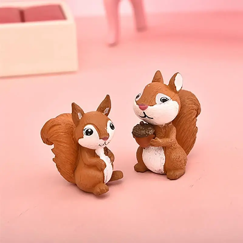 Животные миниатюрные лес белка семья фигурки Сказочный Сад Miniaturas микро снег