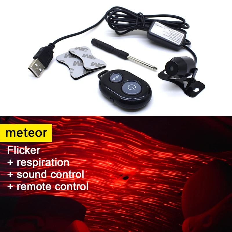 CARCTR USB автомобильный светильник s Автомобильная декоративная лампа DJ RGB музыкальный звуковой светильник светодиодный звездное небо Метеор Звезда Рождественский интерьерный светильник