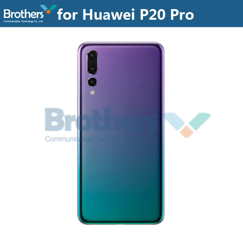Корпус батареи для huawei P20 Pro батарейный отсек с объективом камеры металлический для huawei P20 Pro задний Чехол сменный верх - Цвет: Aurora withLensMetal