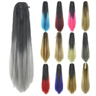 Soowee, прямые коричневые светлые волосы на заколках для наращивания, синтетические волосы, когти, хвосты, пони, хвост, Postizos Cabello Coletas