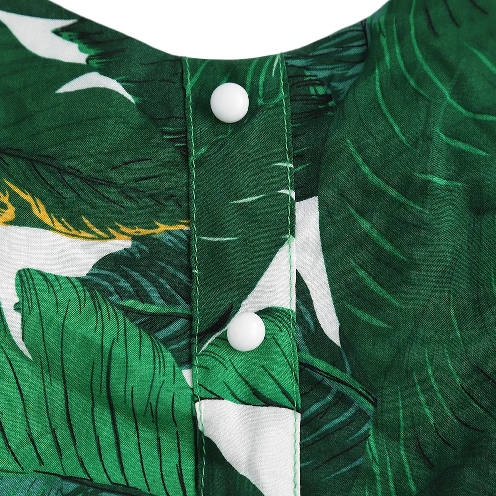 ZAFUL Женский комплект с тропическим принтом в виде листьев гофрированный Топ на