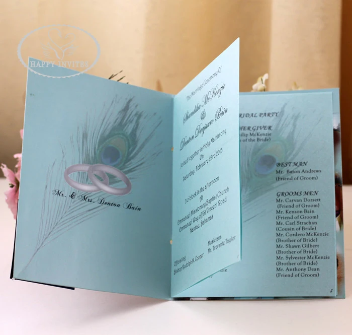 Бесплатная доставка HI9002 пользовательская Свадебная программа книга с