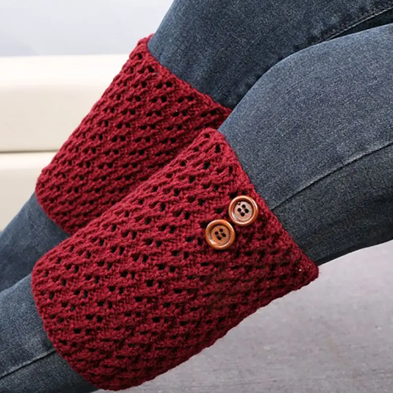 Женские гетры модные манжеты для сапог Обложка простые Вязаные Короткие Зимние