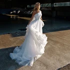 UZN белый Дубай свадебное платье трапециевидной формы 2021 без бретелек на одно плечо из органзы атласная свадебное платье индивидуальный заказ свадебные платья в богемном стиле