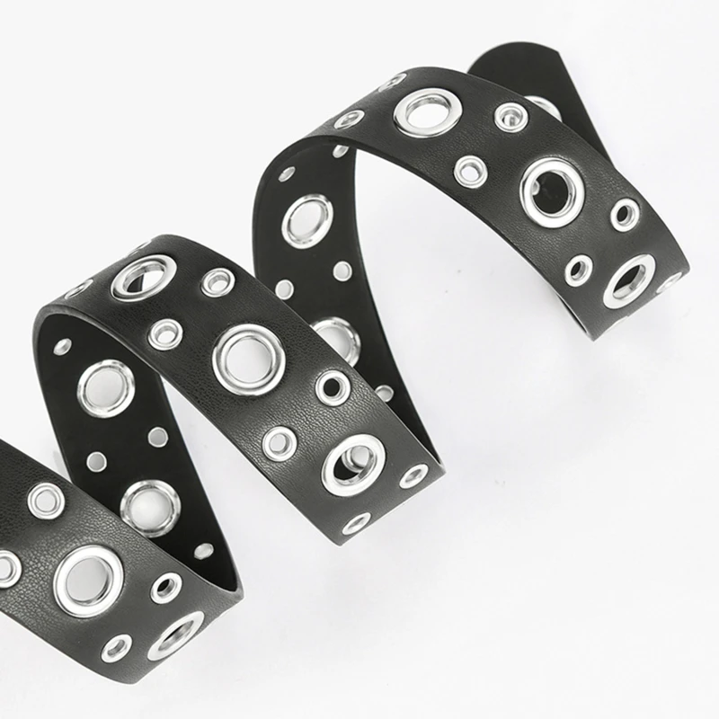 

Casual Women Belts New Fashion Belts Punk Chicken Eye Buckle Full Hole Trouser Belt Pin Buckle Decorative Hollow Ladies Belt