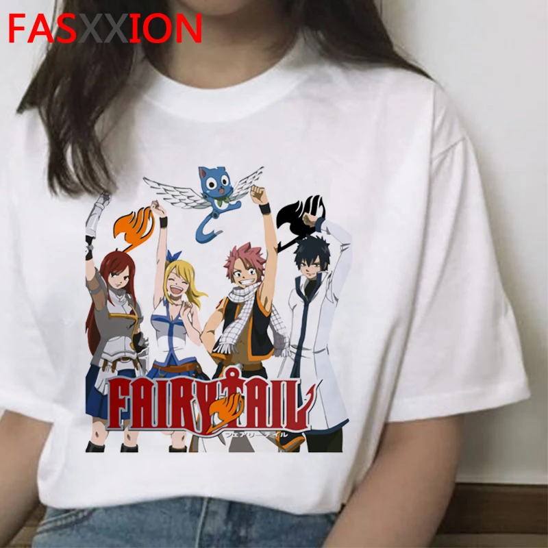 

Fairy Tail top tees male kawaii print casual couple clothes 2021 t shirt couple clothes harajuku