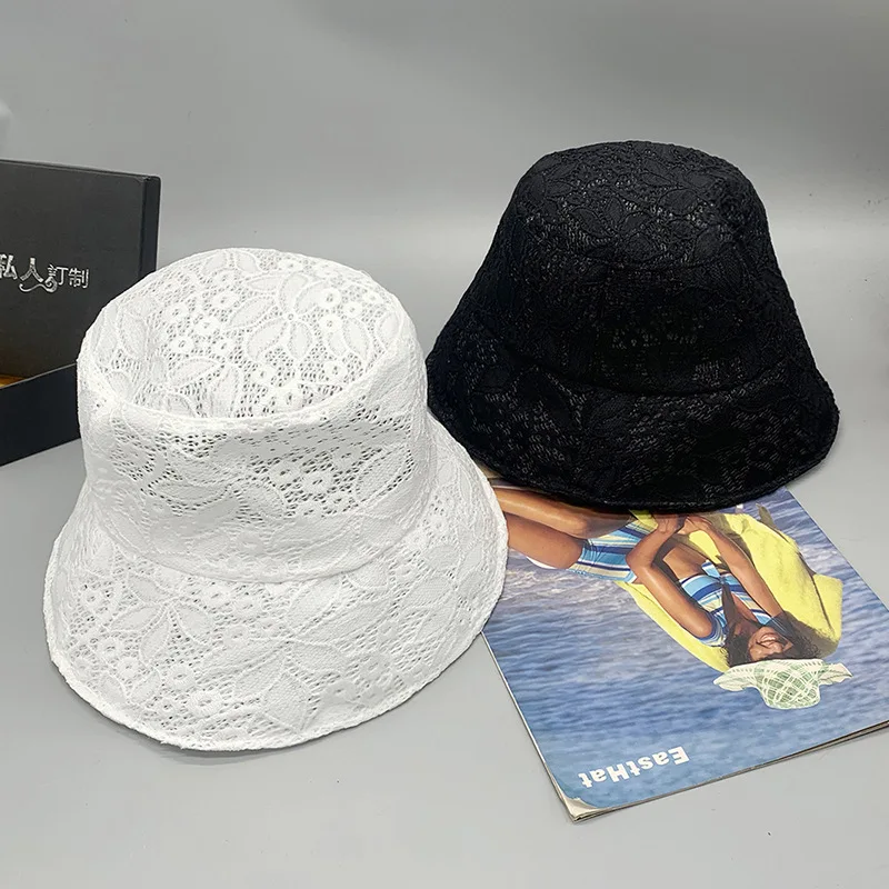 

Basin Of 2022 Wedding Lace Cap Monochromatic Female Satin Gear wide-brim Dome Summer Fisherman Hat Shading Luxury Cashmere HatWo