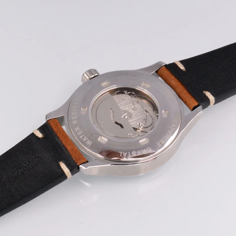 Часы мужские механические с автоподзаводом и кожаным ремешком 42 мм | Наручные