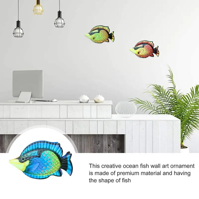 

Wall Hanging Metal Fish Home Decoration Metal Art For Home Marine Life Wall Pendant Room Decor Statues Creative Ornament Craft