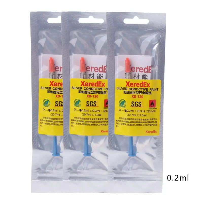 3 шт. 0 2 мл Серебряная проводящая клеевая проволока электропаста клей PCB ремонтная
