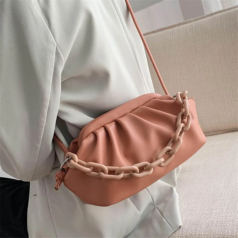 2022 retro women dumplings messenger bag designer chain new fashion cloud female crossbody shoulder bag tide handbag clutch bag free global shipping