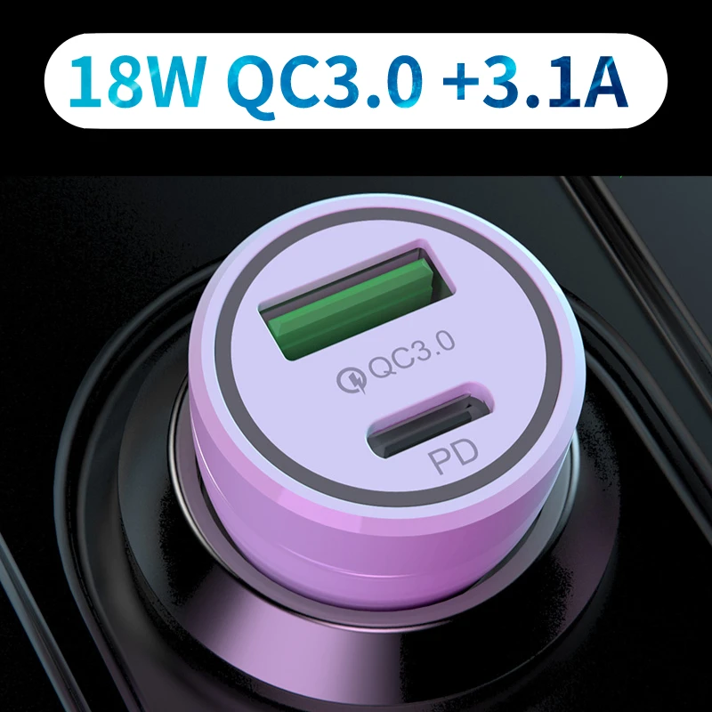 Быстрое зарядное устройство QC 3 0 3.1A 18W USB Автомобильное быстрой зарядки Авто типа C