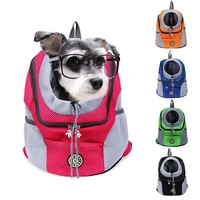 fashion outdoor breathable dog carrier backpack double shoulder portable front mesh travel pet bags for cat small medium dogs
