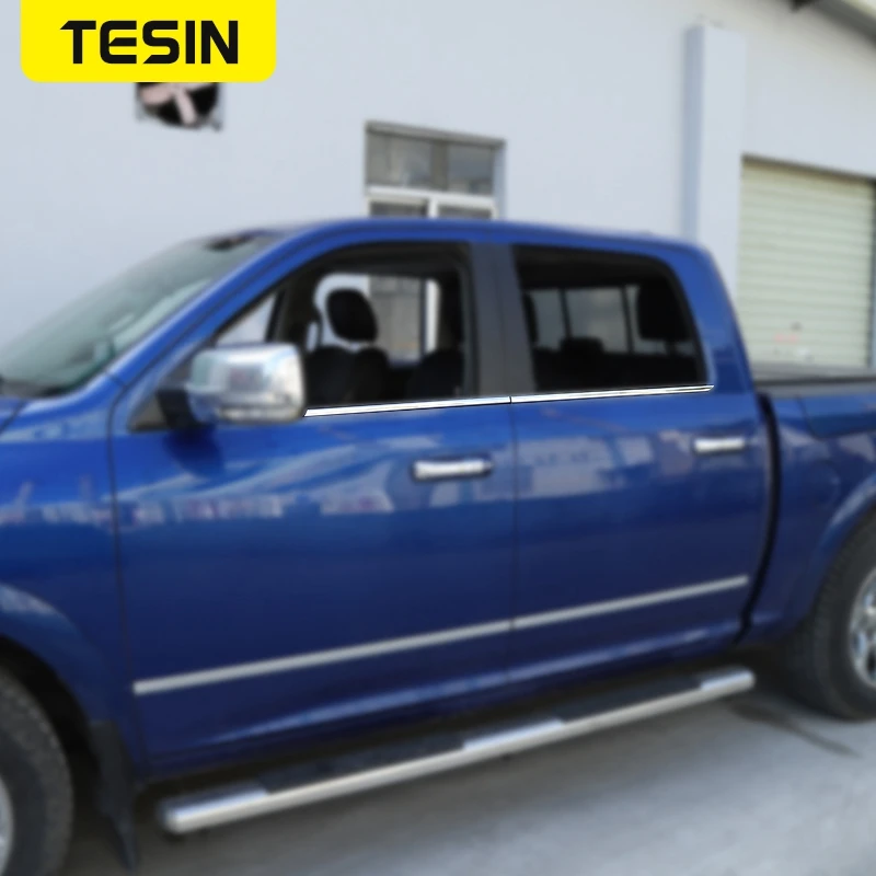 Декоративные Хромированные полосы TESIN из нержавеющей стали для окон автомобиля