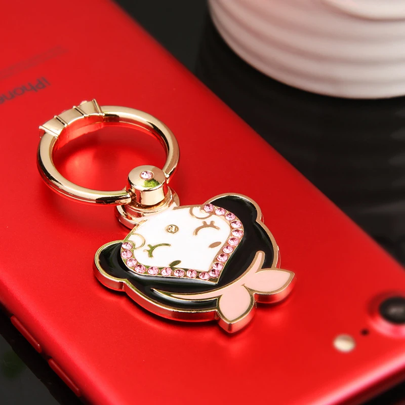 Кольцо-держатель для iPhone универсальный мультяшный кошачий телефон со стразами |