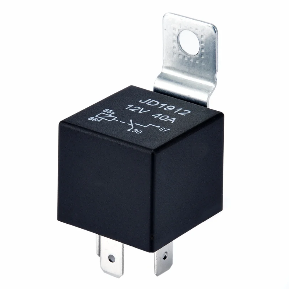 1 шт. чёрное реле постоянного тока 12 В 40 А 4 контакта прочное для автомобилей