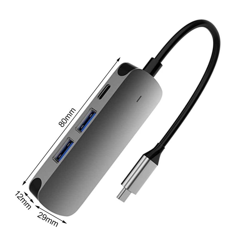 

Адаптер 4 в 1, USB 2,0, Type-C, 4K, HDMI