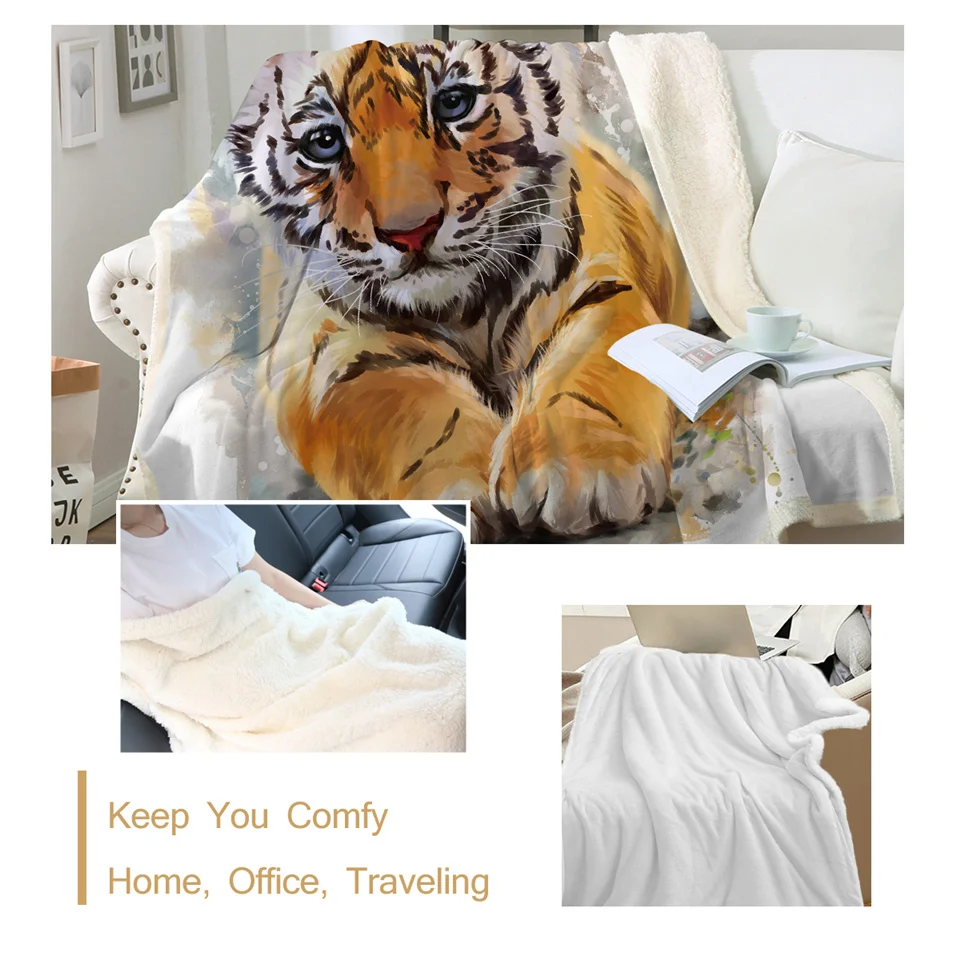 Постельные принадлежности Outlet Tiger детское одеяло s для кроватей акварельное плюшевое одеяло дикое животное пользовательское одеяло белый Cobertor роскошные постельные принадлежности