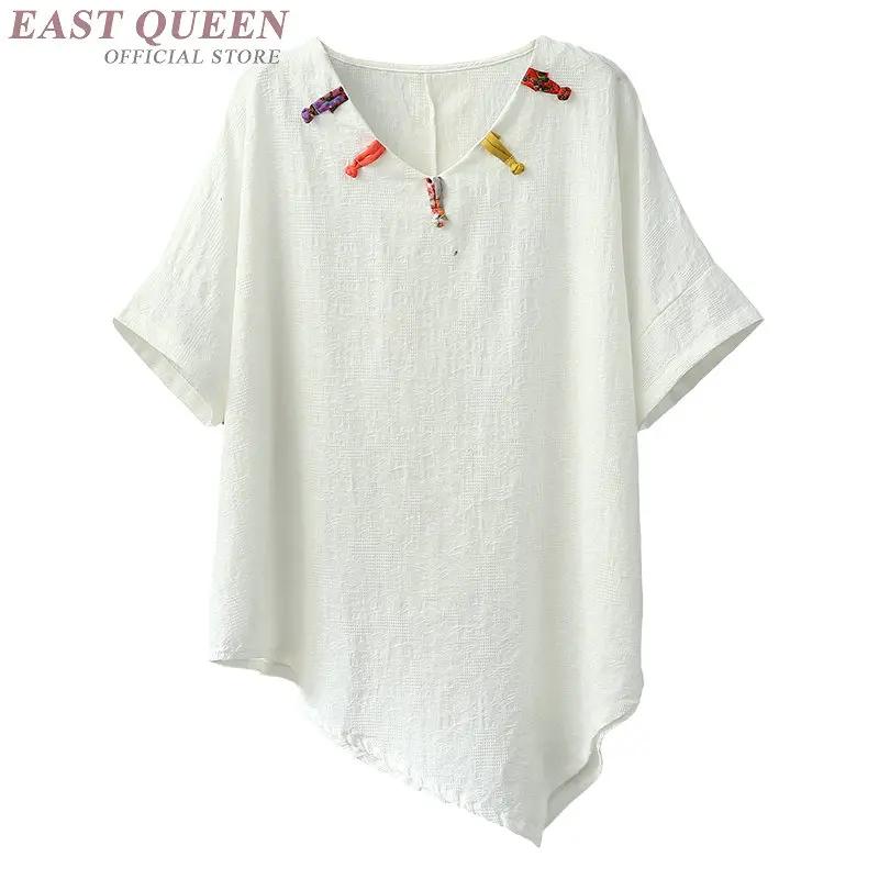 Одежда в китайском стиле Женская Асимметричная летняя футболка женская новая