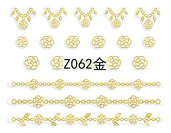 2 шт Золото Серебро 3D слайдер для ногтей наклейки Наклейка Блестящий