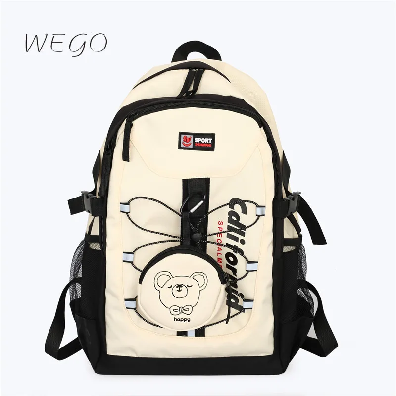 Вместительная сумка для учащихся старших классов, удобный рюкзак, дорожный рюкзак, съемный кошелек унисекс, водонепроницаемый