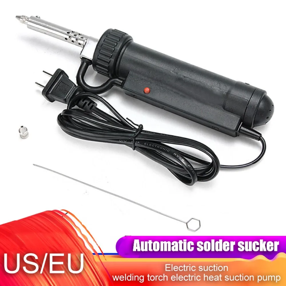

Electric Vacuum Solder US/EU Sucker Desoldering Suction Pump with 3 Nozzle 220V Iron Handheld Soldering Repair Tool