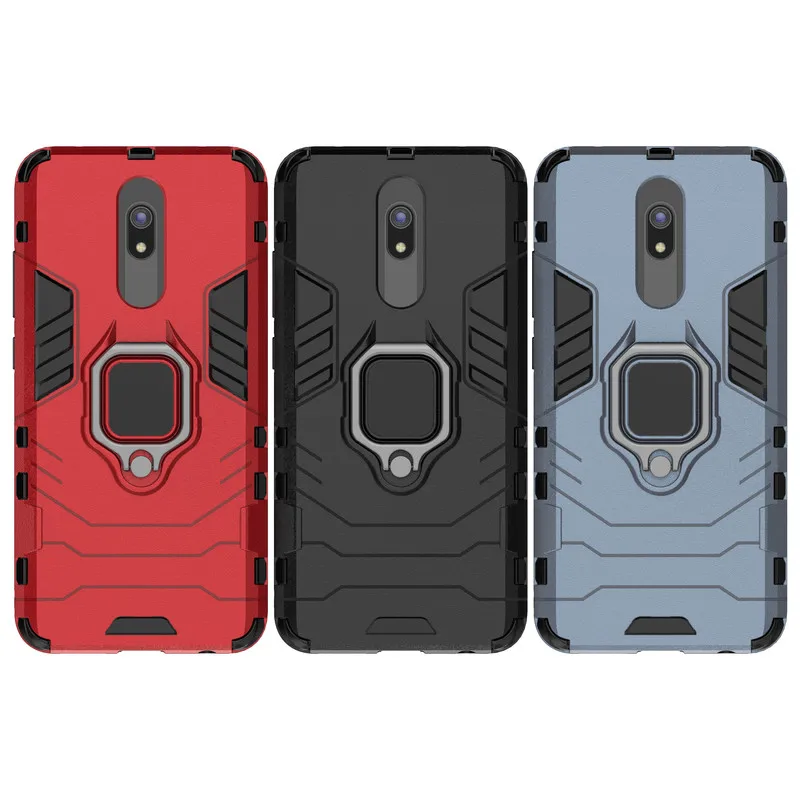 

Case For XiaoMi RedMi 8 8A Armor Shockproof Finger ring Car Holder Phone Case Redmi 7 7A 6 Pro 5 Plus Anti-fall Protection Cover