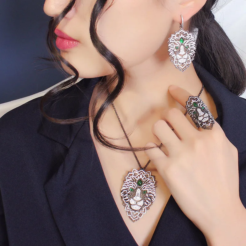 Серебряное кольцо SLJELY S925 с фианитами и зелеными глазами для женщин|Кольца| |