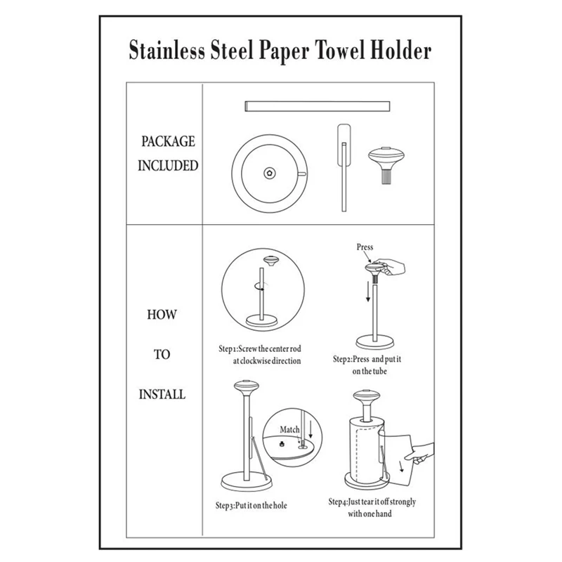 

Paper Towel Holder Paper Towel Holder with Non-Slip Mat Fits Standard and Jumbo-Sized Rolls for Kitchen Counter