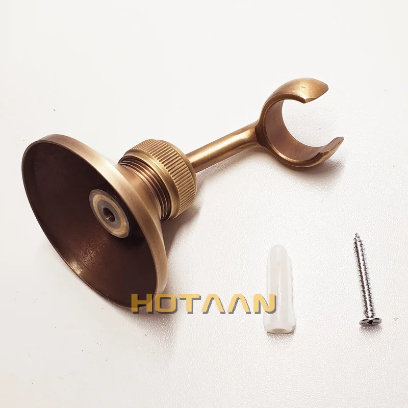 solid brass made antique brass wall mounted hand shower holder hook pedestal bracket in wall shower accessories bathroom fitting free global shipping