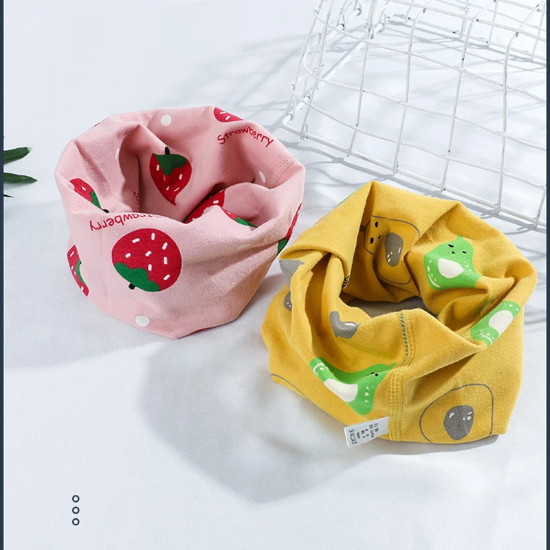 Детский хлопковый шарф детские теплые шарфы с мультяшным принтом на осень и зиму