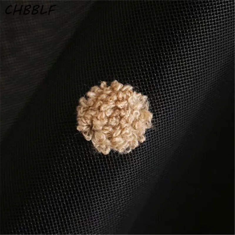 Женское фатиновое платье CHBBLF черное винтажное Повседневное с длинными рукавами