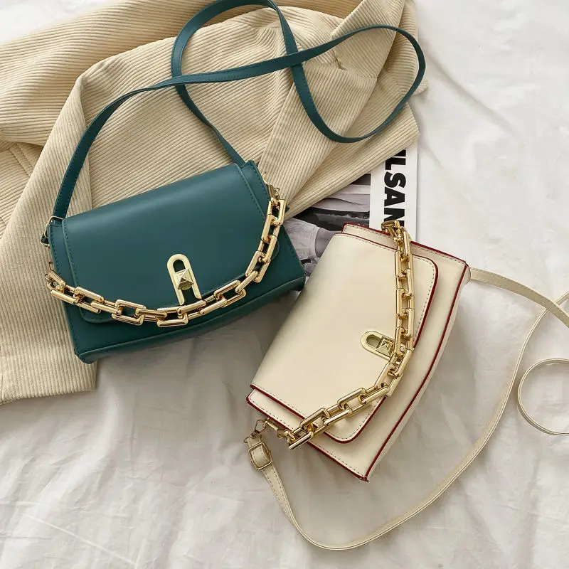 

Women'S Black Leather Shoulder Bags With Gold Chain Blue Red Beige Crossbody Bag Ladies Small Purses And Handbags Fashion 2021