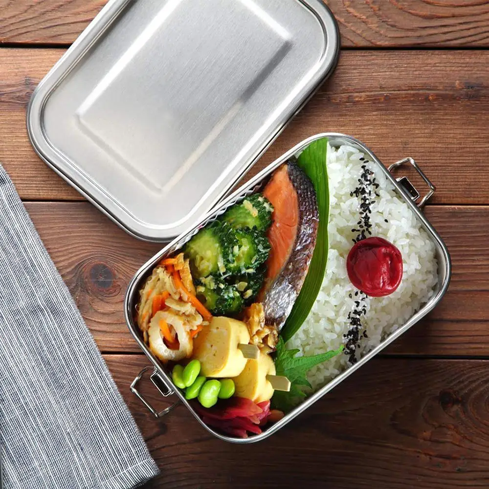 

Stainless Steel Lunch Box 800/1200ml Food Container Bento Box Sturdy Student Food Plastic Box Thermal Lunch Box with Lid Office