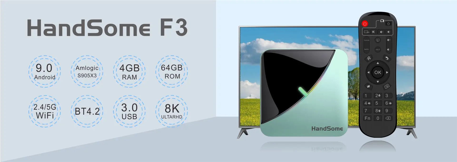 Amlogic S905X3 A95X F3 тонкий Android 9,0 4 Гб ОЗУ 64 Гб ROM2.4 и 5G двойной Wifi BT Поддержка 8K Медиаплеер smart tv приставка