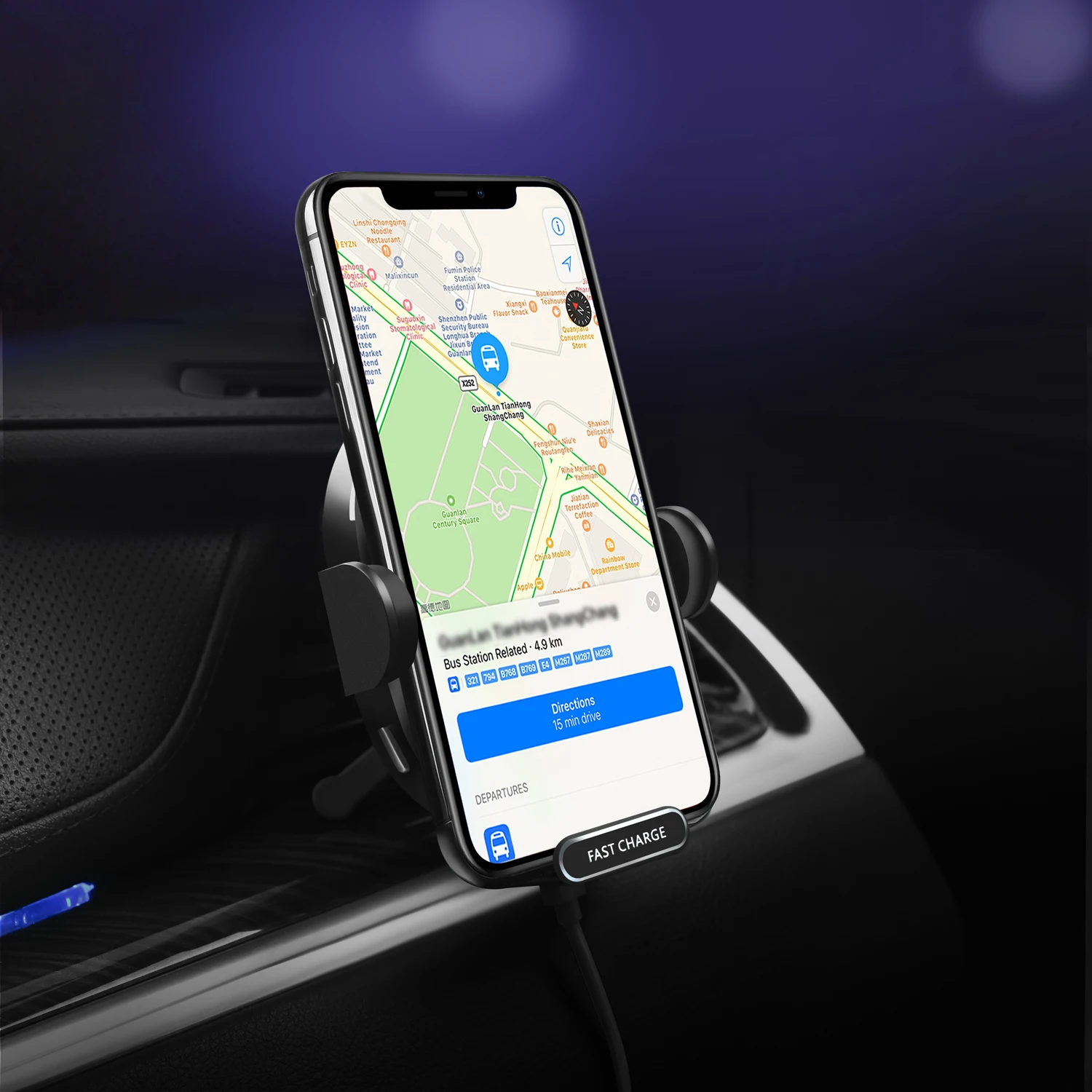 Автомобильное беспроводное зарядное устройство Qi для iPhone XS X 8 11 Pro Max 15 Вт |