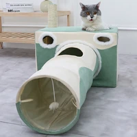 2 in 1 pet cat house interactive play tunnel cats toy bed for cats mobile collapsible kitten toys ferrets rabbit exercising